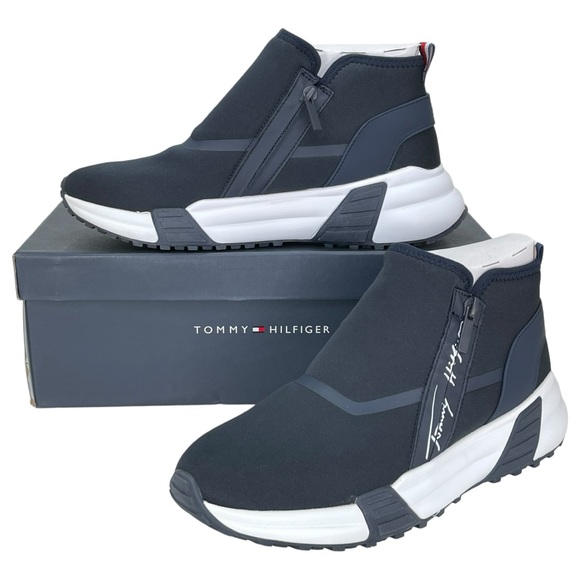 Tommy Hilfiger Morney Navy Stretch Womens Fashion Sneakers Size 10M - Picture 10 of 13